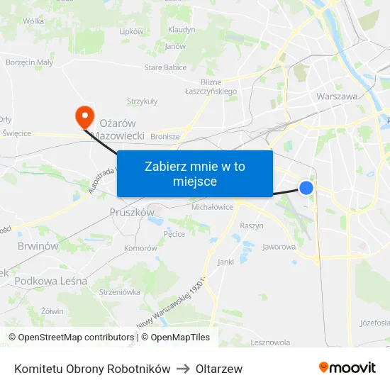 Komitetu Obrony Robotników to Oltarzew map