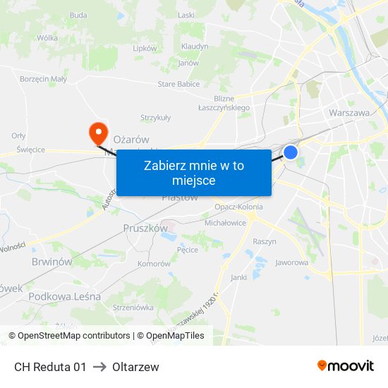 CH Reduta 01 to Oltarzew map