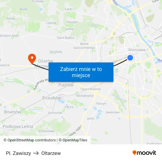 Pl. Zawiszy to Oltarzew map