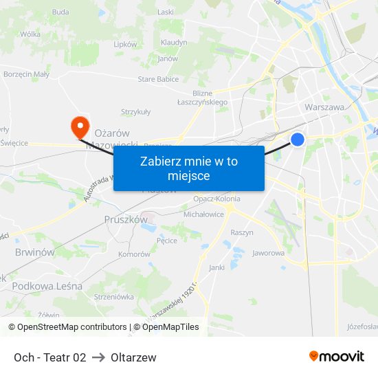 Och - Teatr 02 to Oltarzew map