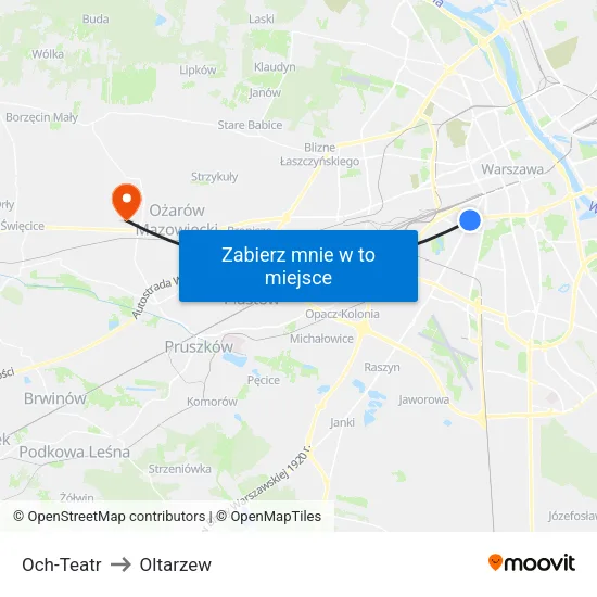 Och-Teatr to Oltarzew map