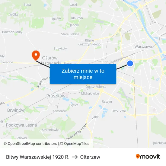 Bitwy Warszawskiej 1920 R. to Oltarzew map