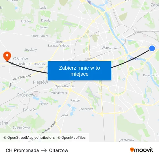 CH Promenada to Oltarzew map