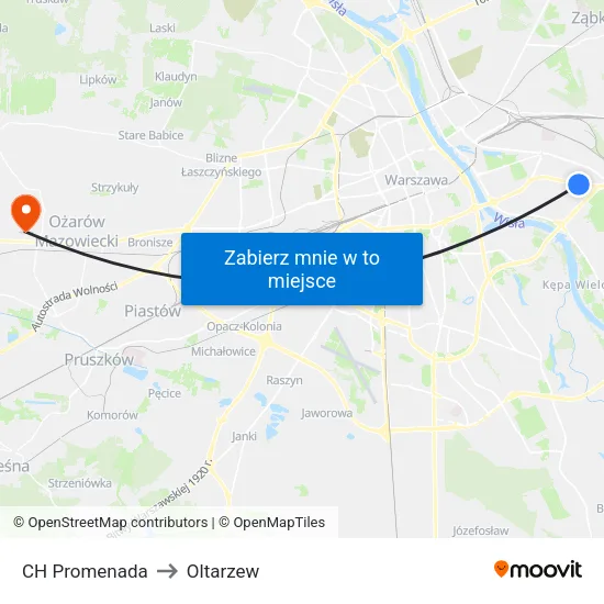 CH Promenada to Oltarzew map
