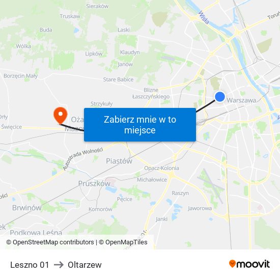 Leszno 01 to Oltarzew map