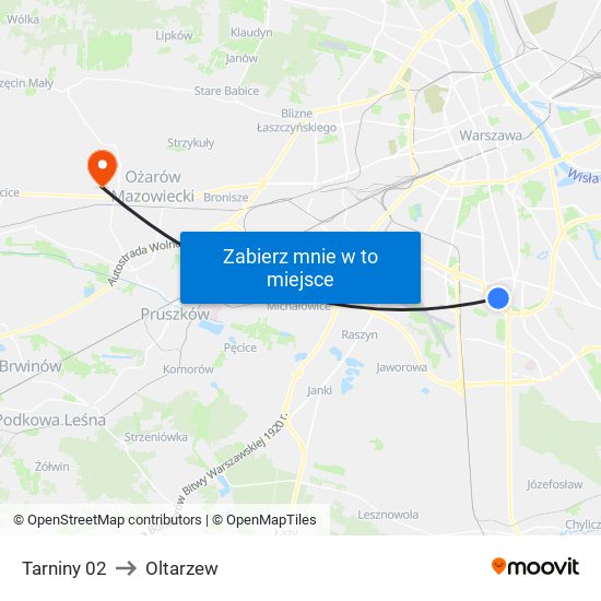 Tarniny 02 to Oltarzew map