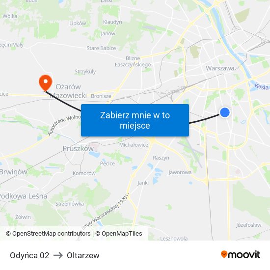 Odyńca 02 to Oltarzew map