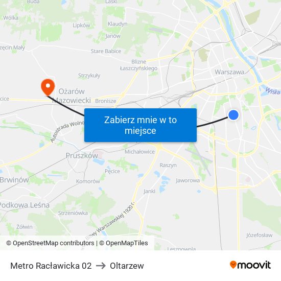 Metro Racławicka 02 to Oltarzew map