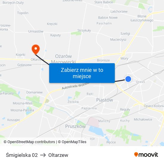 Śmigielska 02 to Oltarzew map