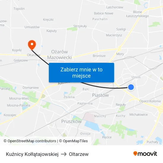 Kuźnicy Kołłątajowskiej to Oltarzew map