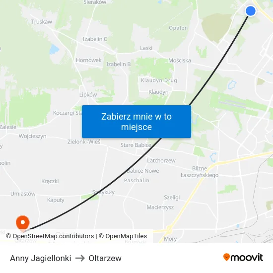 Anny Jagiellonki to Oltarzew map