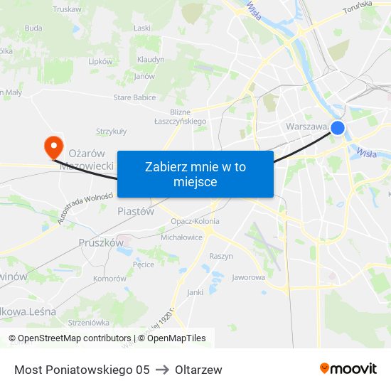 Most Poniatowskiego 05 to Oltarzew map