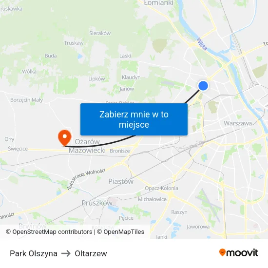 Park Olszyna to Oltarzew map