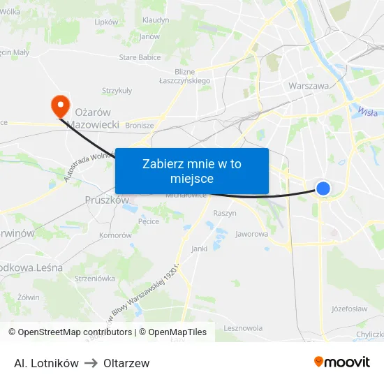 Al. Lotników to Oltarzew map