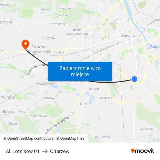 Al. Lotników 01 to Oltarzew map