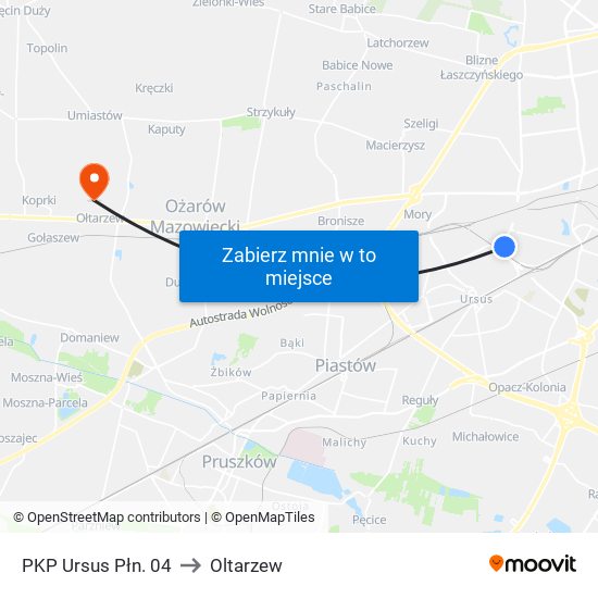 PKP Ursus Płn. 04 to Oltarzew map