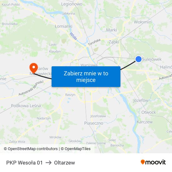 PKP Wesoła 01 to Oltarzew map