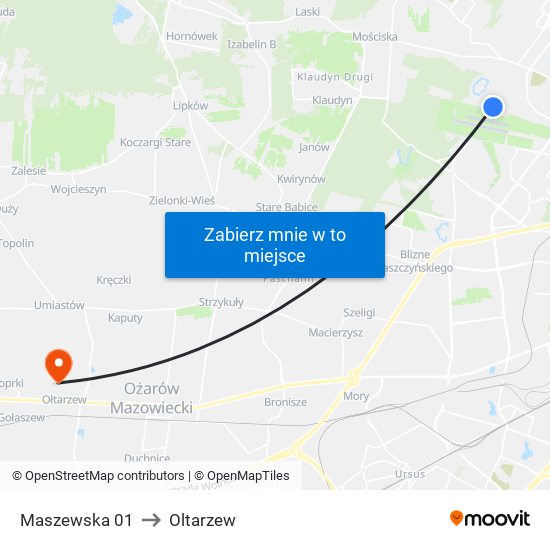 Maszewska 01 to Oltarzew map