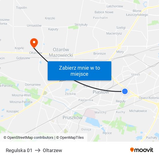Regulska 01 to Oltarzew map