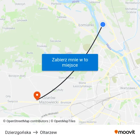Dzierzgońska to Oltarzew map