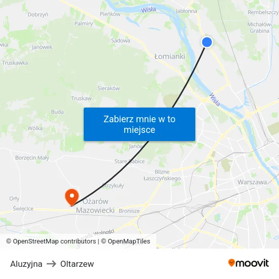 Aluzyjna to Oltarzew map