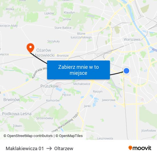 Maklakiewicza 01 to Oltarzew map