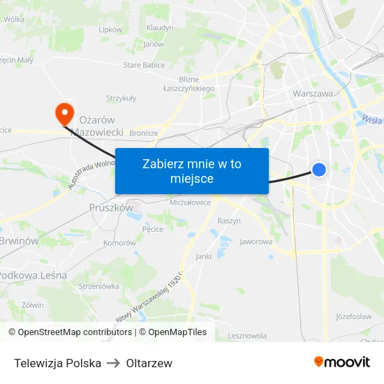 Telewizja Polska to Oltarzew map