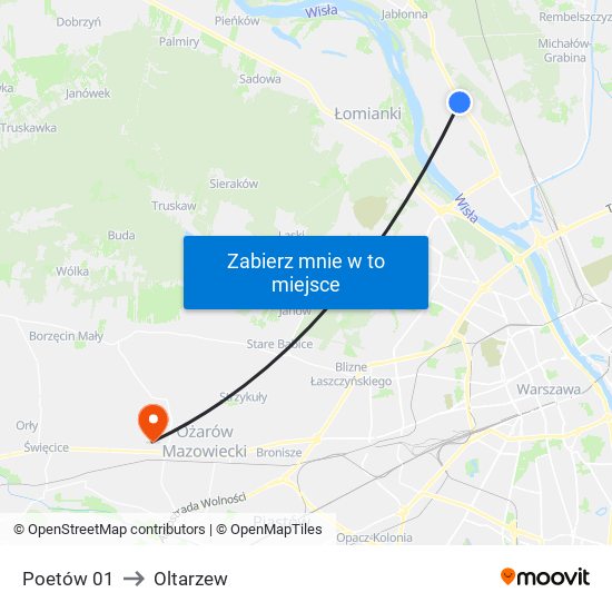 Poetów to Oltarzew map