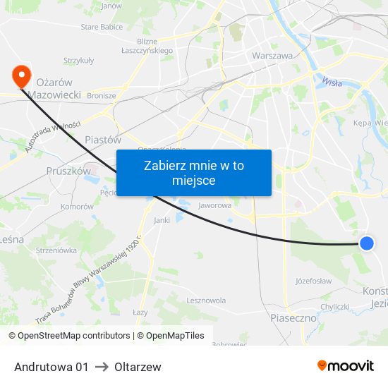 Andrutowa 01 to Oltarzew map