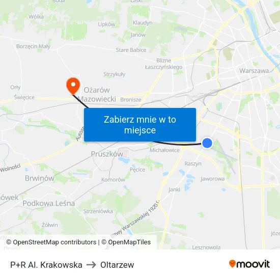 P+R Al. Krakowska to Oltarzew map