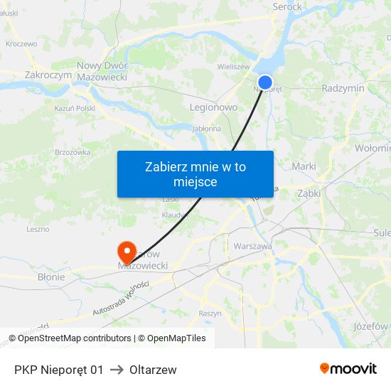 PKP Nieporęt 01 to Oltarzew map