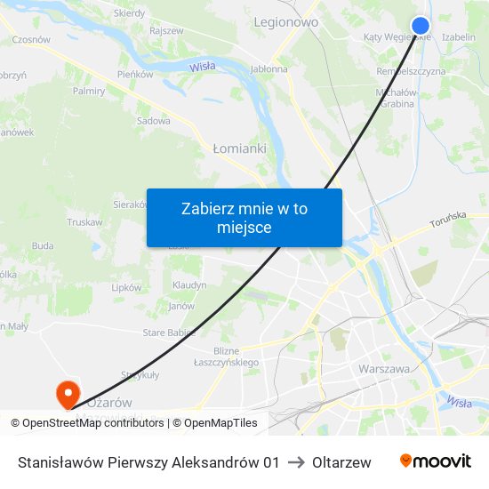 Stanisławów Pierwszy Aleksandrów 01 to Oltarzew map