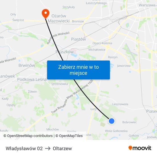 Władysławów 02 to Oltarzew map