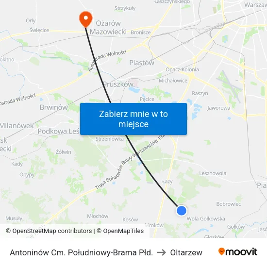 Antoninów Cm. Południowy - Brama Płd. to Oltarzew map
