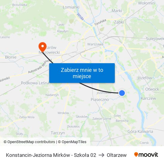 Konstancin-Jeziorna Mirków - Szkoła 02 to Oltarzew map