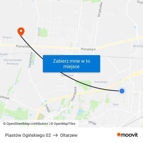 Piastów Ogińskiego 02 to Oltarzew map