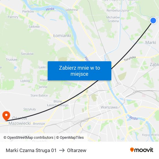 Marki Czarna Struga 01 to Oltarzew map