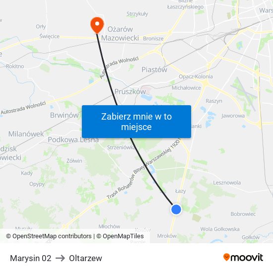Marysin 02 to Oltarzew map