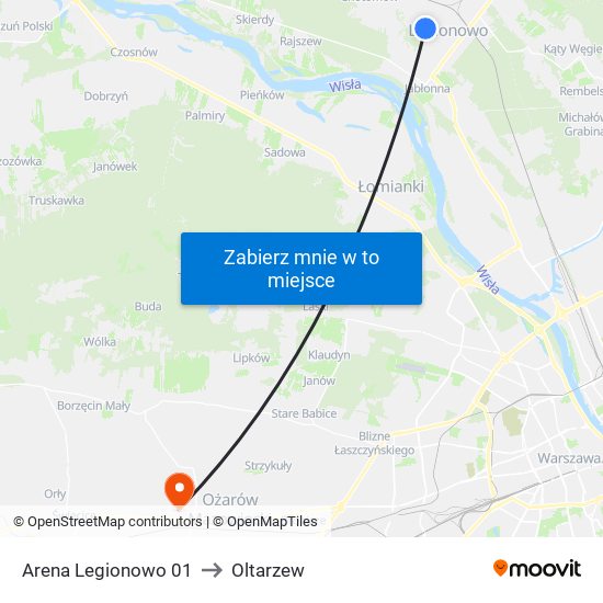 Arena Legionowo 01 to Oltarzew map