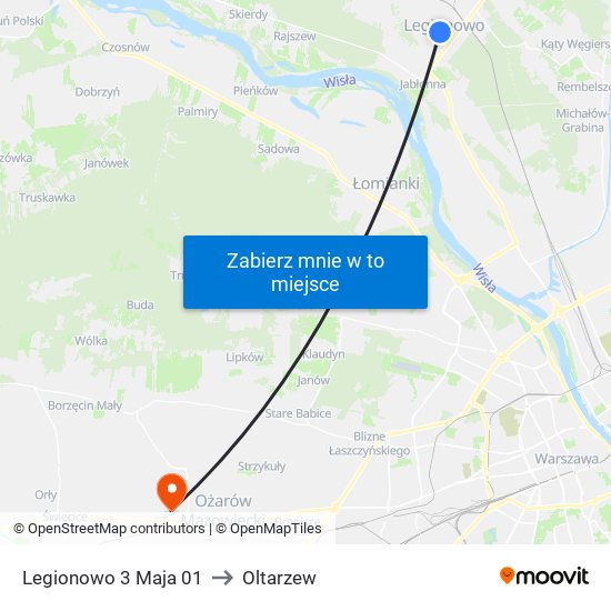 Legionowo 3 Maja 01 to Oltarzew map