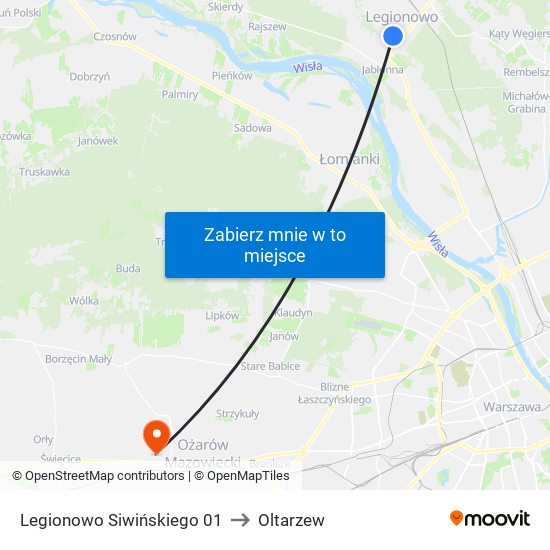 Legionowo Siwińskiego 01 to Oltarzew map