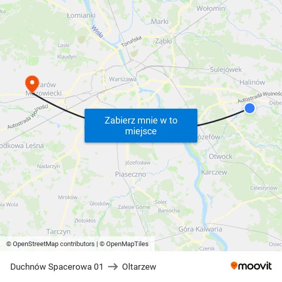 Duchnów Spacerowa 01 to Oltarzew map