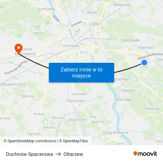 Duchnów Spacerowa to Oltarzew map