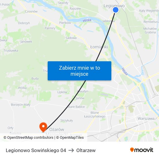 Legionowo Sowińskiego 04 to Oltarzew map