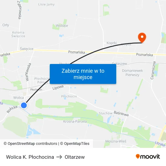 Wolica K. Płochocina to Oltarzew map
