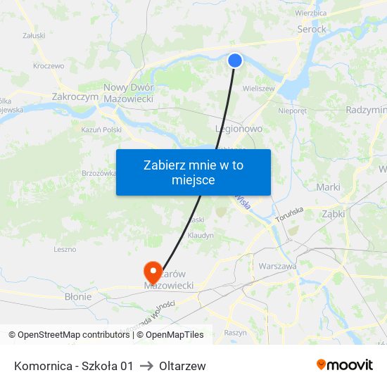 Komornica - Szkoła 01 to Oltarzew map