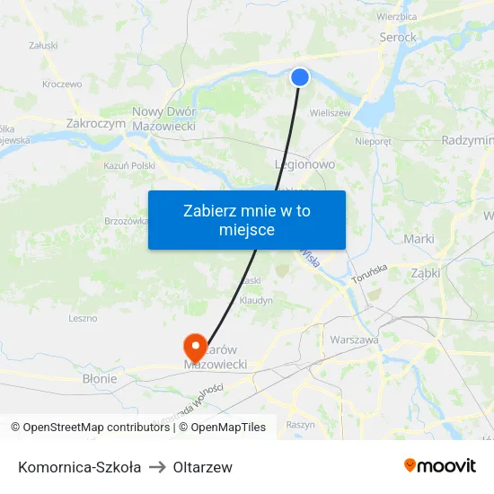 Komornica - Szkoła to Oltarzew map