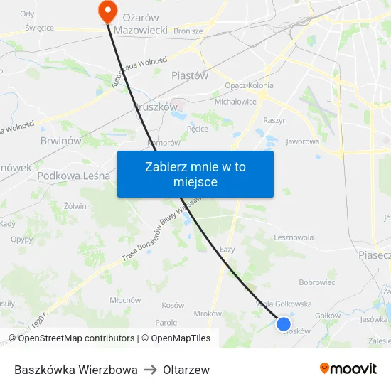 Baszkówka Wierzbowa to Oltarzew map