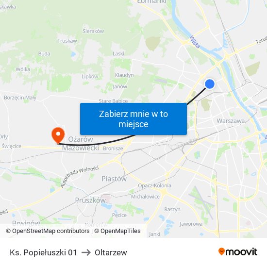 Ks. Popiełuszki 01 to Oltarzew map