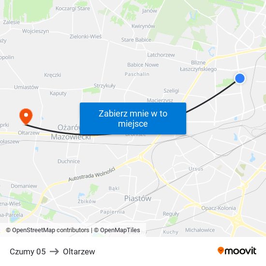Czumy 05 to Oltarzew map